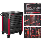 Kraftwerk Werkstattwagen mit Werkzeug bestückt „Made in Germany“ Modell PRO LINE PT800, 7 Schubladen, 189-tlg
