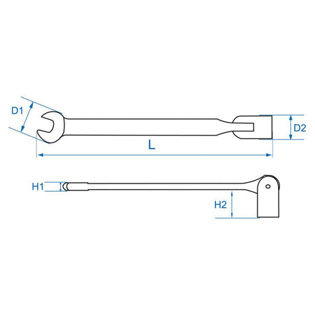 KING TONY Profi-Werkzeuge - 12-Kant Maul-Gelenk-Steckschlüssel, metrisch - 16 mm 102016