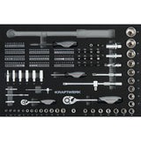 Kraftwerk BASIC LINE 1/4" + 1/2" Steckschlüssel- & Schraubendreherbit-Satz, EVA-Einlage, 60 x 40 cm, 164-tlg
