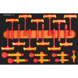 Kraftwerk VDE Maul- und T-Griff Steckschlüssel, EVA-Einlage, 60 x 40 cm, 19-tlg