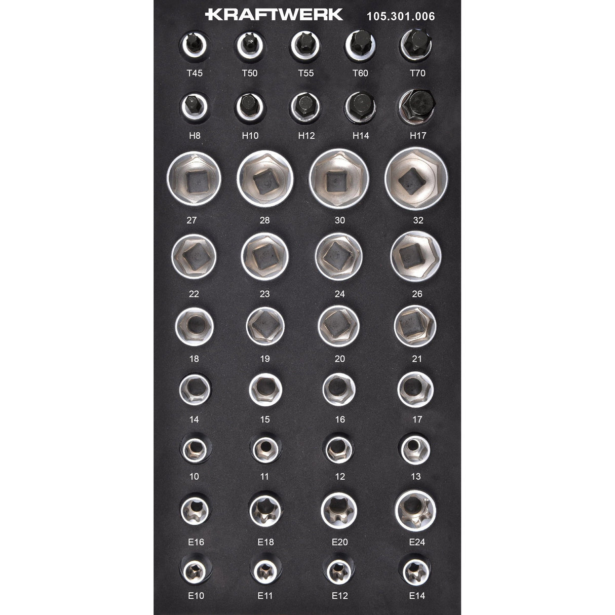 Kraftwerk BASIC LINE 1/2'' Steckschlüssel & Schraubendreher-Steckschlüssel, EVA-Einlage, 20 x 40 cm, 38-tlg