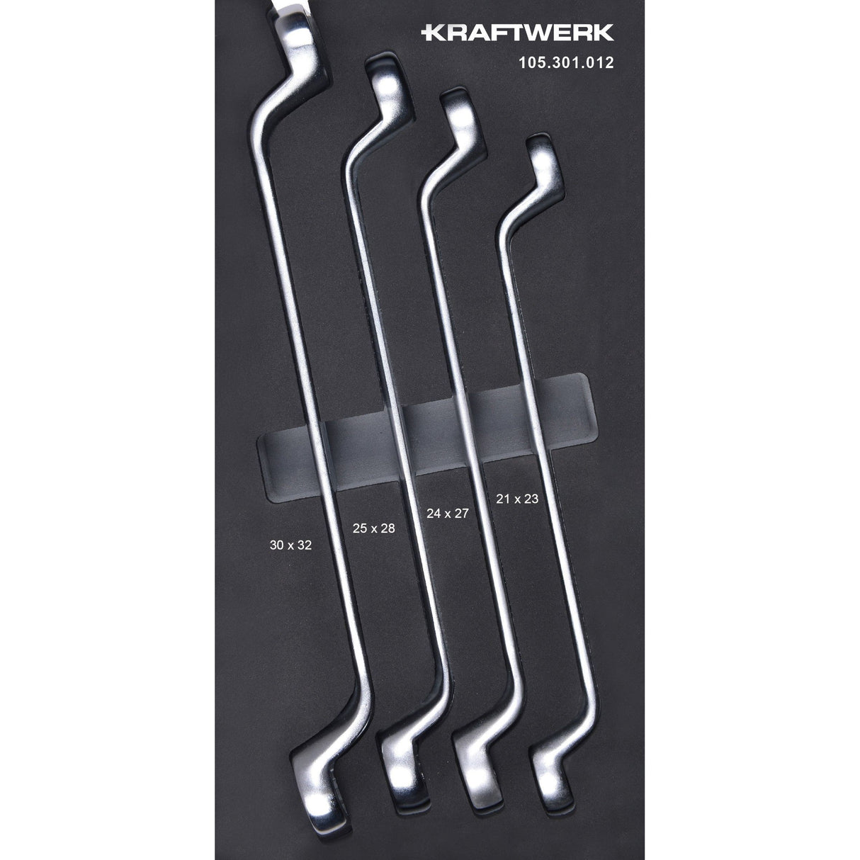Kraftwerk BASIC LINE Doppelringschlüssel Set, gekröpft, EVA-Einlage, 20 x 40 cm, 4-tlg