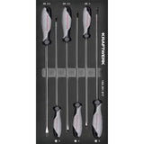 Kraftwerk BASIC LINE Schraubendreher Set, Schlitz +Phillips PH + Innen Sechskant, 250 mm lang, EVA-Einlage, 20 x 40 cm, 6-tlg