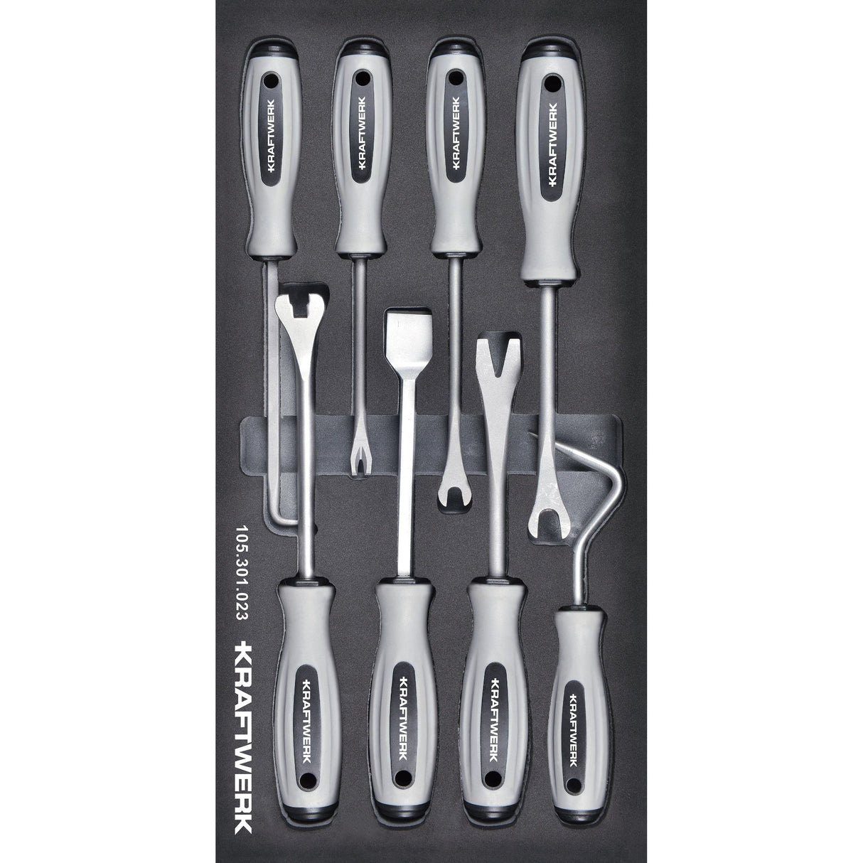 Kraftwerk BASIC LINE Demontage-Haken-Werkzeug Set für Verkleidungen, EVA-Einlage, 20 x 40 cm, 8-tlg