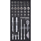 Kraftwerk BASIC LINE 3/8" Umschaltknarre Steckschlüsseleinsatz Set, EVA-Einlage, 20 x 40 cm, 40-tlg