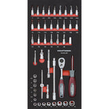 Kraftwerk PRO LINE 1/4" Umschaltknarre mit Schraubendreher-Steckschlüsseleinsatz Set, EVA-Einlage, 20 x 40 cm, 46-tlg