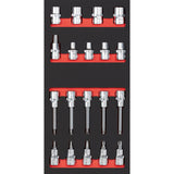 Kraftwerk PRO LINE 1/2" Schraubendreher-Steckschlüsseleinsatz Set, TX, TORX, EVA-Einlage, 20 x 40 cm, 19-tlg