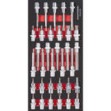 Kraftwerk PRO LINE 1/2" Schraubendreher-Steckschlüsseleinsatz Set, 55 mm, 100 mm lang, EVA-Einlage, 20 x 40 cm, 33-tlg