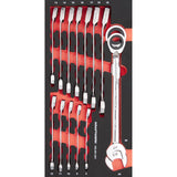 Kraftwerk PRO LINE Maulschlüssel mit Ringratschen Set, EVA-Einlage, 20 x 40 cm, 14-tlg