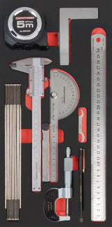 Kraftwerk PRO LINE Messwerkzeug Set, EVA-Einlage, 20 x 40 cm, 9-tlg.