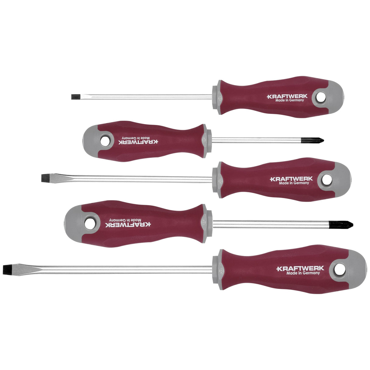 Kraftwerk PRO LINE Schraubendreher Set, Schlitz & Phillips PH, 5-tlg