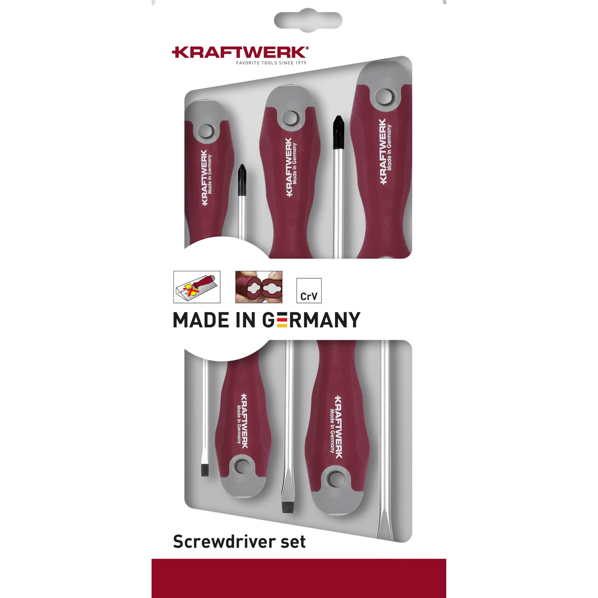Kraftwerk PRO LINE Schraubendreher Set, Schlitz & Phillips PH, 5-tlg