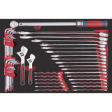 Kraftwerk PRO LINE Ring-Maulschlüssel, Drehmoment & Winkelstiftschlüssel Set, EVA-Einlage, 60 x 40 cm, 44-tlg