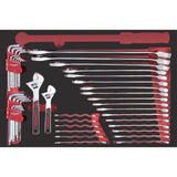 Kraftwerk PRO LINE Ring-Maulschlüssel & Winkelstiftschlüssel Set, EVA-Einlage, 60 x 40 cm, 43-tlg