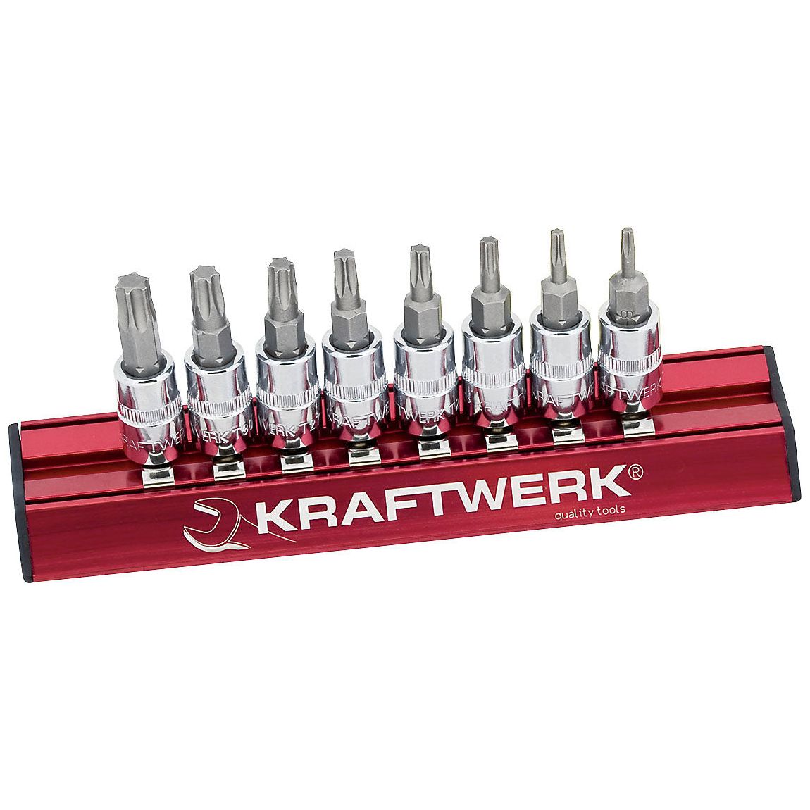 Kraftwerk PRO LINE MAGALU 1/4" Schraubendreher-Steckschlüsseleinsatz Innen TX, TORX, Set, T8 - T40, 8-tlg