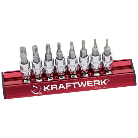 Kraftwerk PRO LINE MAGALU 1/4" Schraubendreher-Steckschlüsseleinsatz Innen TX, TORX, Set, T8 - T40, 8-tlg