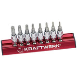 Kraftwerk PRO LINE MAGALU 1/4" Schraubendreher-Steckschlüsseleinsatz Innen TX, TORX, Set, T8 - T40, 8-tlg