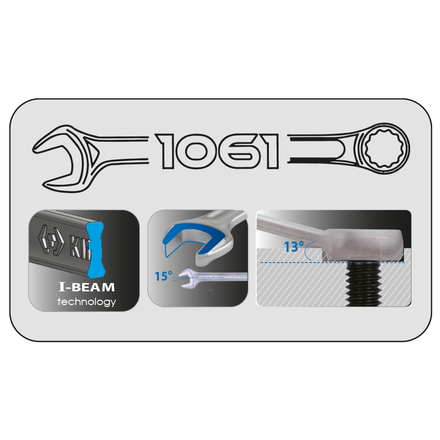 KING TONY Profi-Werkzeuge - Ring Maulschlüssel, I-Beam technology - 23 mm 106123