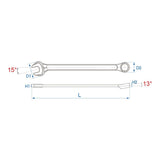 KING TONY Profi-Werkzeuge - Ring Maulschlüssel, I-Beam technology - 21 mm 106121