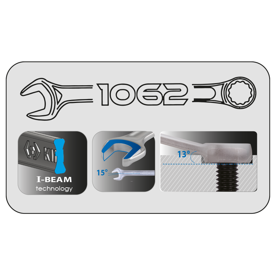 KING TONY Profi-Werkzeuge - Metrisches Kombischlüssel-set 9TLG 12D09MRN