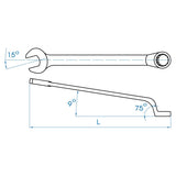 KING TONY Profi-Werkzeuge - Ring-Maulschlüssel, metrisch, 75° - 24 mm 106724