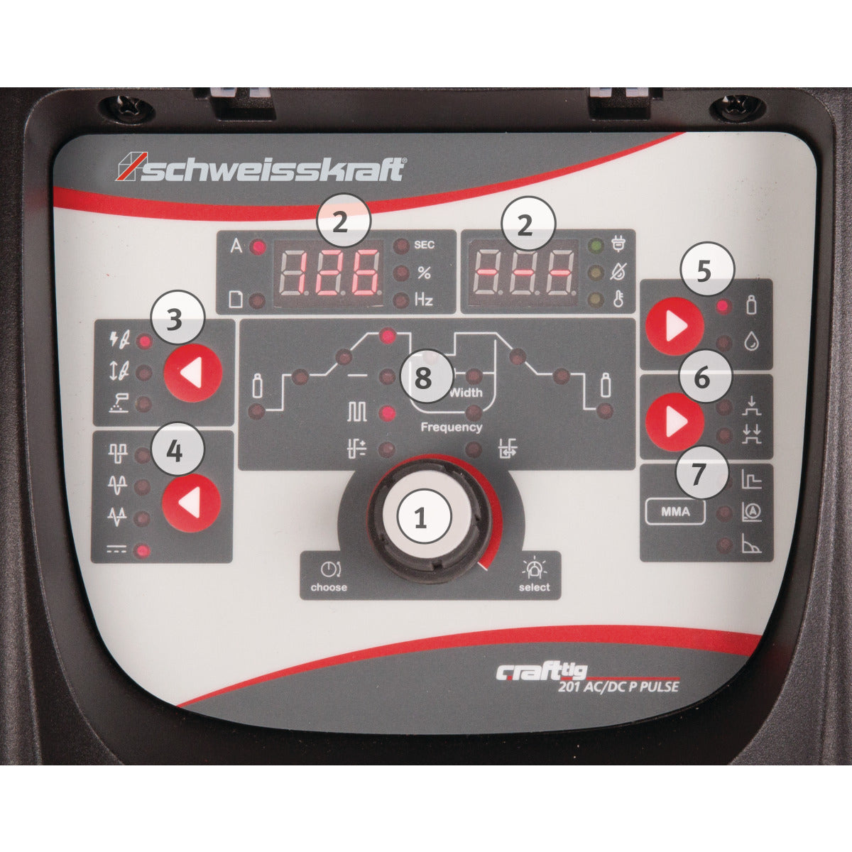 SCHWEISSKRAFT Tragbarer WIG AC/DC Inverter CRAFT-TIG 201 AC/DC P PULSE Set 2, Version 1 SM-1074202SET2