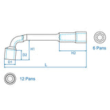 KING TONY Profi-Werkzeuge - Rohrsteckschlüssel, Blister, 6x12K - Ø:22 mm BLI108022