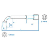 KING TONY Profi-Werkzeuge - Rohrsteckschlüssel, Blister, 6x6K  Ø:24 mm BLI108124