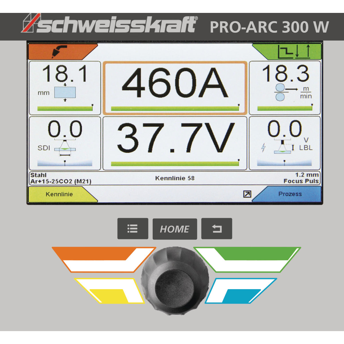 SCHWEISSKRAFT MIG/MAG-Impulsschweißgerät PRO-PULS 300 W (Fahrwagen Profi, Bedienfeld unten), Version 1 SM-1085530