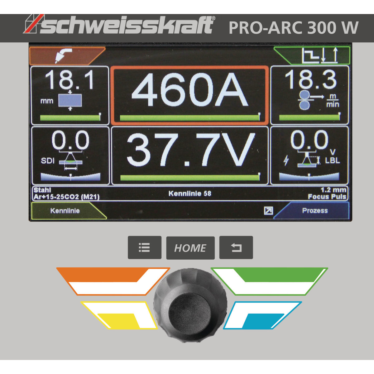 SCHWEISSKRAFT MIG/MAG-Impulsschweißgerät PRO-PULS 300 W (Fahrwagen Profi, Bedienfeld unten), Version 1 SM-1085530