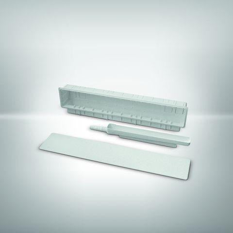 ARMACELL Einbaurahmen mit Abfluss für Split – 540 x 85 x 55 mm, weiß