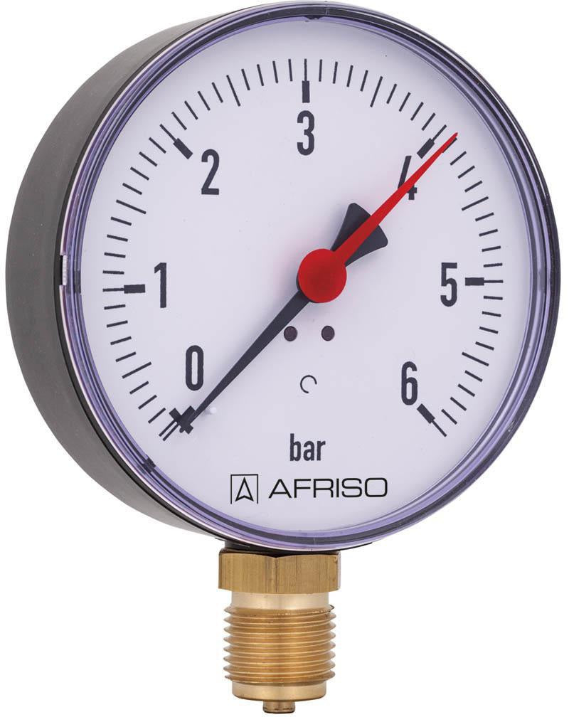 AFRISO Rohrfedermanometer RF 80 0/16 bar G1/2B radial Klasse 2,5