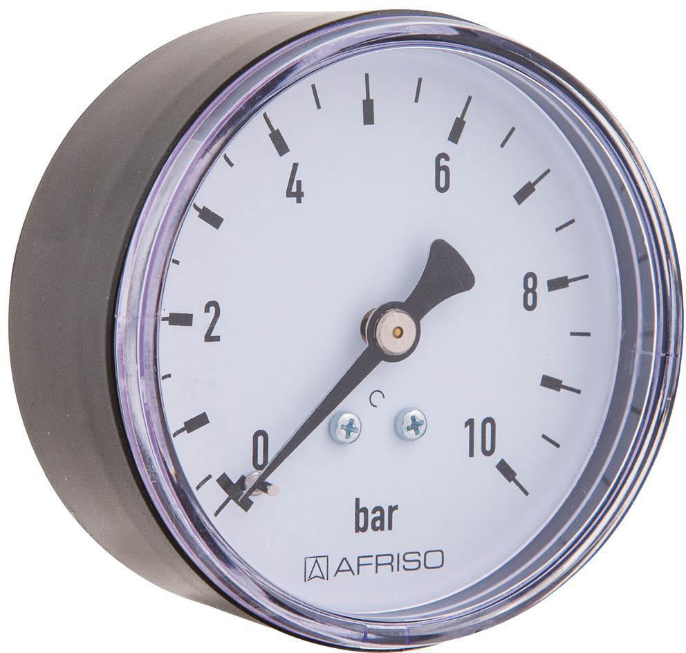 AFRISO Rohrfedermanometer RF 63 0/16 bar G1/4B mit PTFE-Dichtung, Klasse 2,5