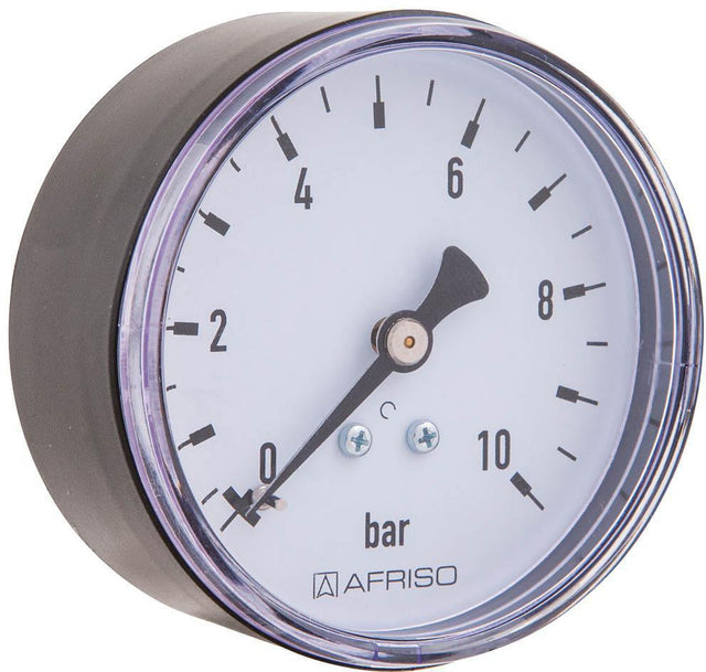 AFRISO Rohrfedermanometer RF 63 0/16 bar G1/4B mit PTFE-Dichtung, Klasse 2,5
