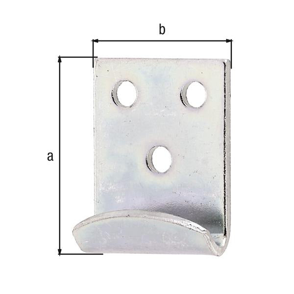 GAH Schließhaken für Kistenverschlüsse, 30 x 12 mm, Stahl verzinkt
