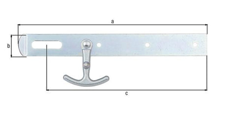 GAH Überfalle 250 x 30 mm Stahl verzinkt mit Haken – DIN links und rechts