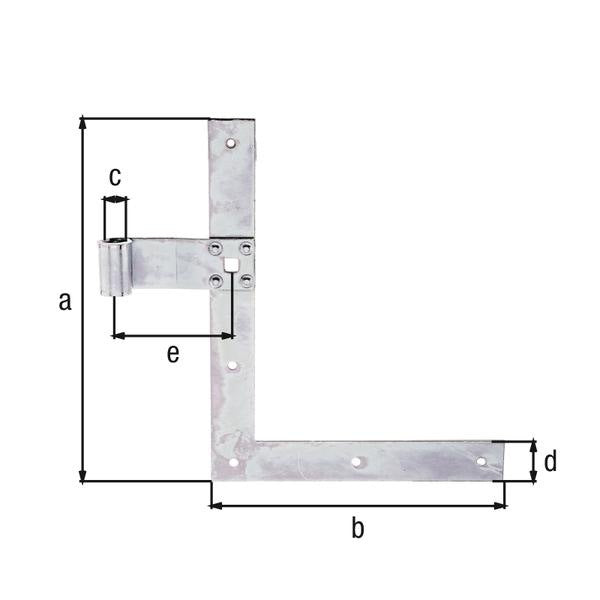 GAH Fensterladen-Winkelband 250 x 200 mm, Stahl verzinkt, gerade Ausführung