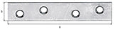 GAH Flachverbinder Stahl sendzimirverzinkt 120 x 16 mm, 4 Löcher, 1,75 mm – 100 Stück