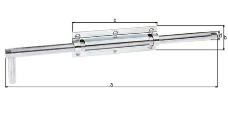 GAH Bolzen-Stangenriegel 400 mm Stahl verzinkt mit befestigter Schlaufe