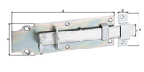 GAH Schlossriegel 140 mm Stahl galv. verzinkt dickschichtpassiviert mit flachem Griff und Schlaufe