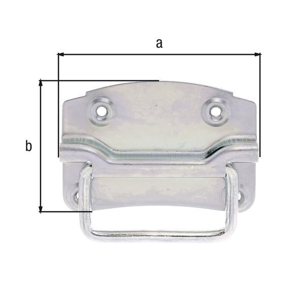 GAH Kistengriff Stahl galv. verz. 104 x 80 mm, 4 Löcher