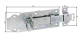 GAH Schlossriegel 140 mm Stahl galv. verzinkt dickschichtpassiviert mit flachem Griff und Schlaufe