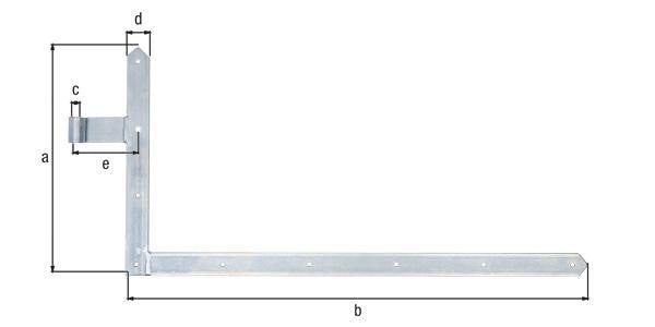GAH Torwinkelband 400x600x40x105 mm Stahl galvanisch verzinkt dickschichtpassiviert links oben