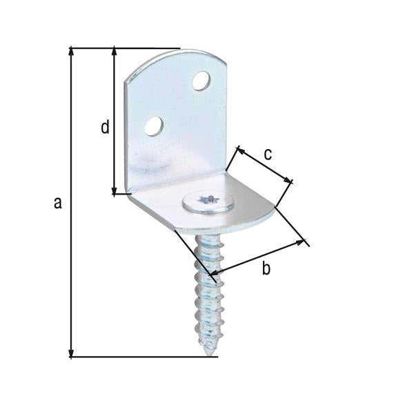 GAH Flechtzaunhalter 83x32x30x38 mm L-Form, galvanisch verzinkt – 50 Stück