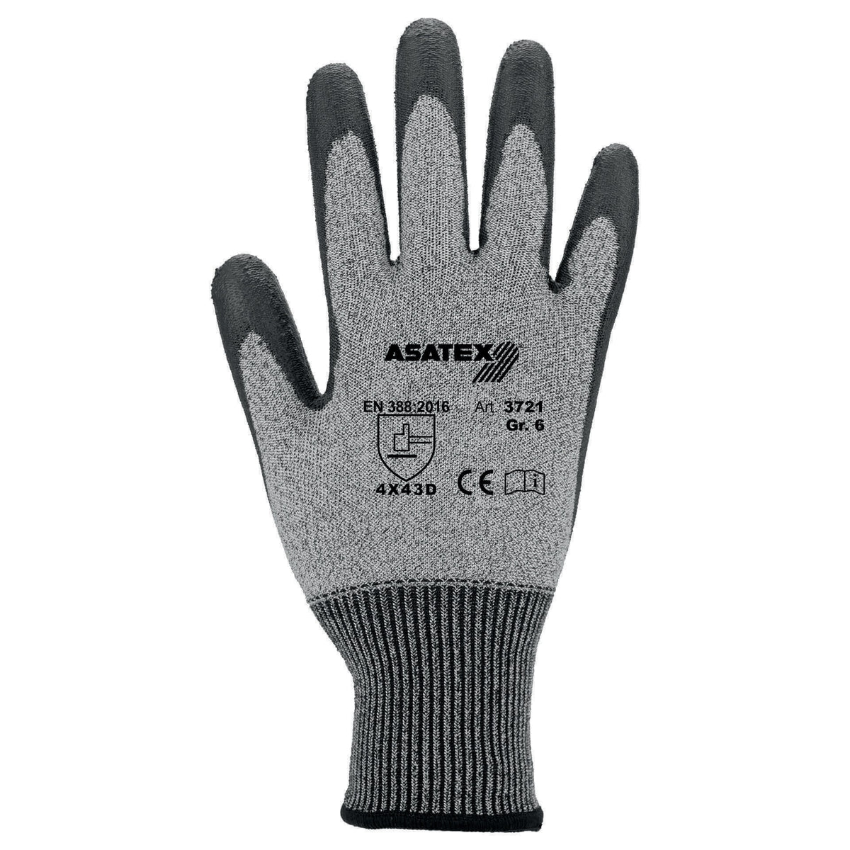 ASATEX Schnittschutzhandschuhe Gr.9 graumeliert/schwarz EN 388 PSA II 10 Paar