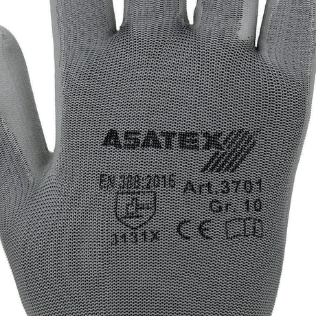 ASATEX Handschuhe Gr.8 weiß EN 388 PSA II Nylon mit PU-Beschichtung – 12 Paar