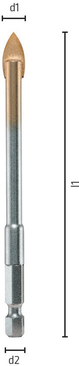 Glasbohrer Ø10 mm kugelgestrahlt von ALPEN – Hartmetall für Glas, Fliesen & Porzellan