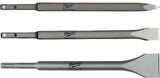 MILWAUKEE Meißel-Set 3-teilig mit Spitz-, Flach- und Breitmeißel, 250 mm Länge
