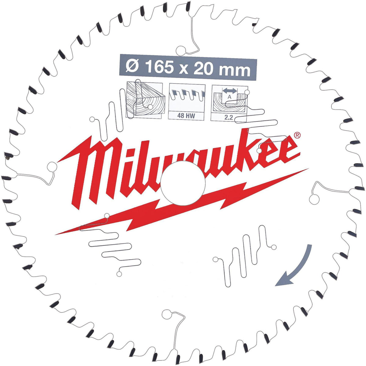 MILWAUKEE Kreissägeblatt 160 mm Z24 WZ – Dünne Schnittbreite für Akku-Handkreissägen