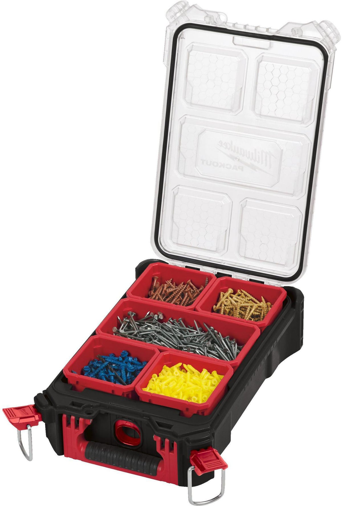 MILWAUKEE PACKOUT™ Organizer B249xT386xH117mm 5 Fächer stapelbar rot-schwarz